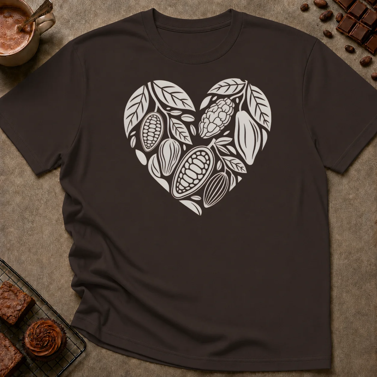 Chocolate Heart Graphic T-Shirt - Image 1