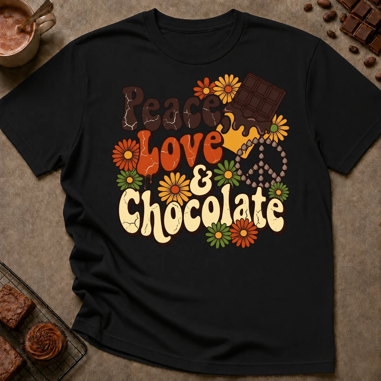 Peace Love and Chocolate T-Shirt - Image 2