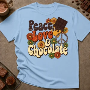 Peace Love and Chocolate T-Shirt - Image 5