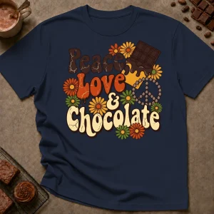 Peace Love and Chocolate T-Shirt - Image 3