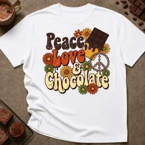 Peace Love and Chocolate T-Shirt - Image 6