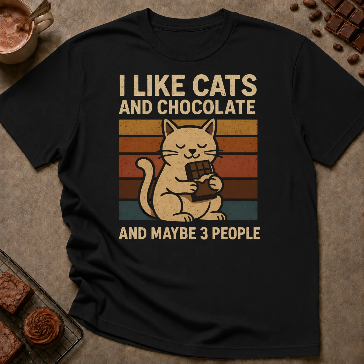 Cats and Chocolate T-Shirt - Image 1