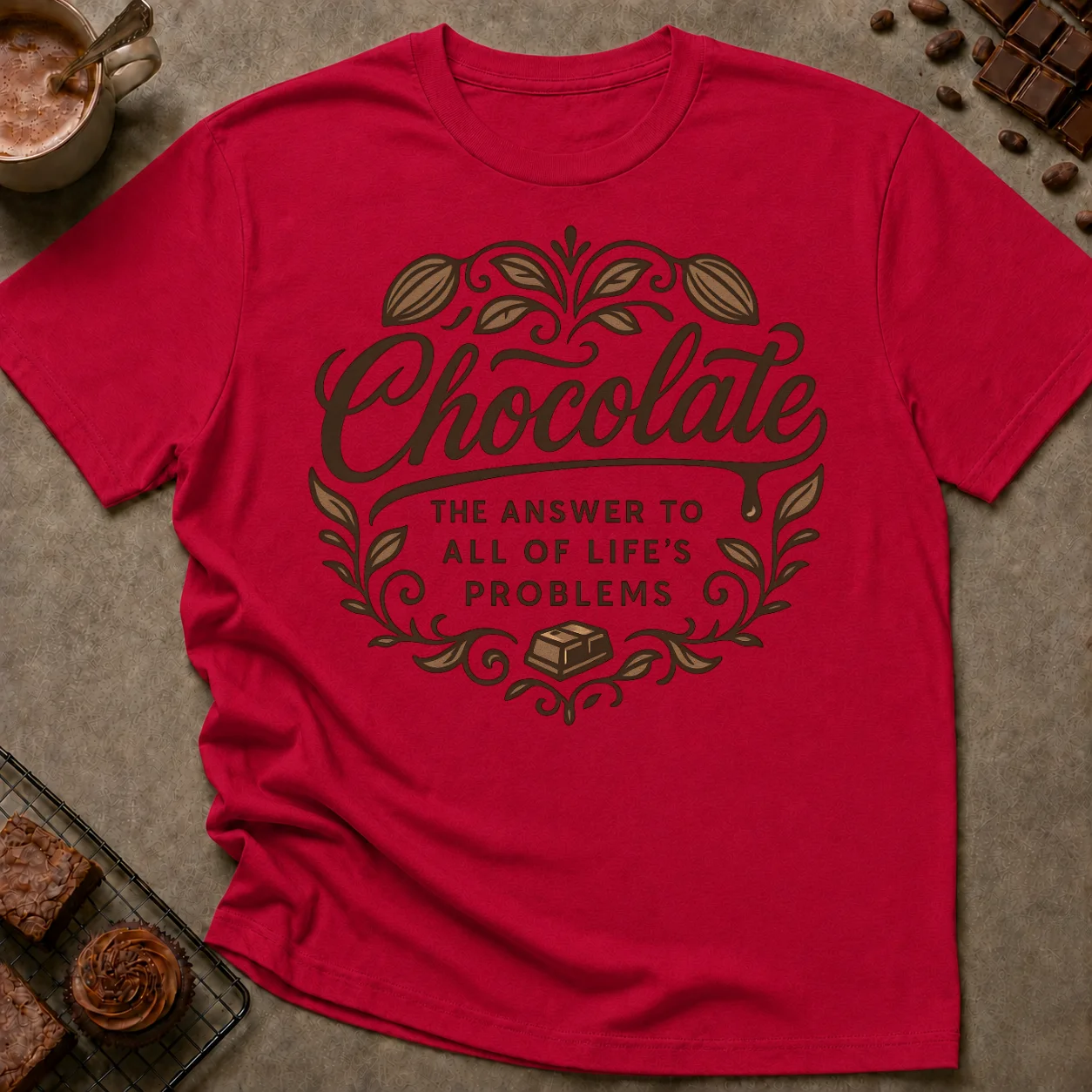 Chocolate The Answer T-Shirt - Image 3