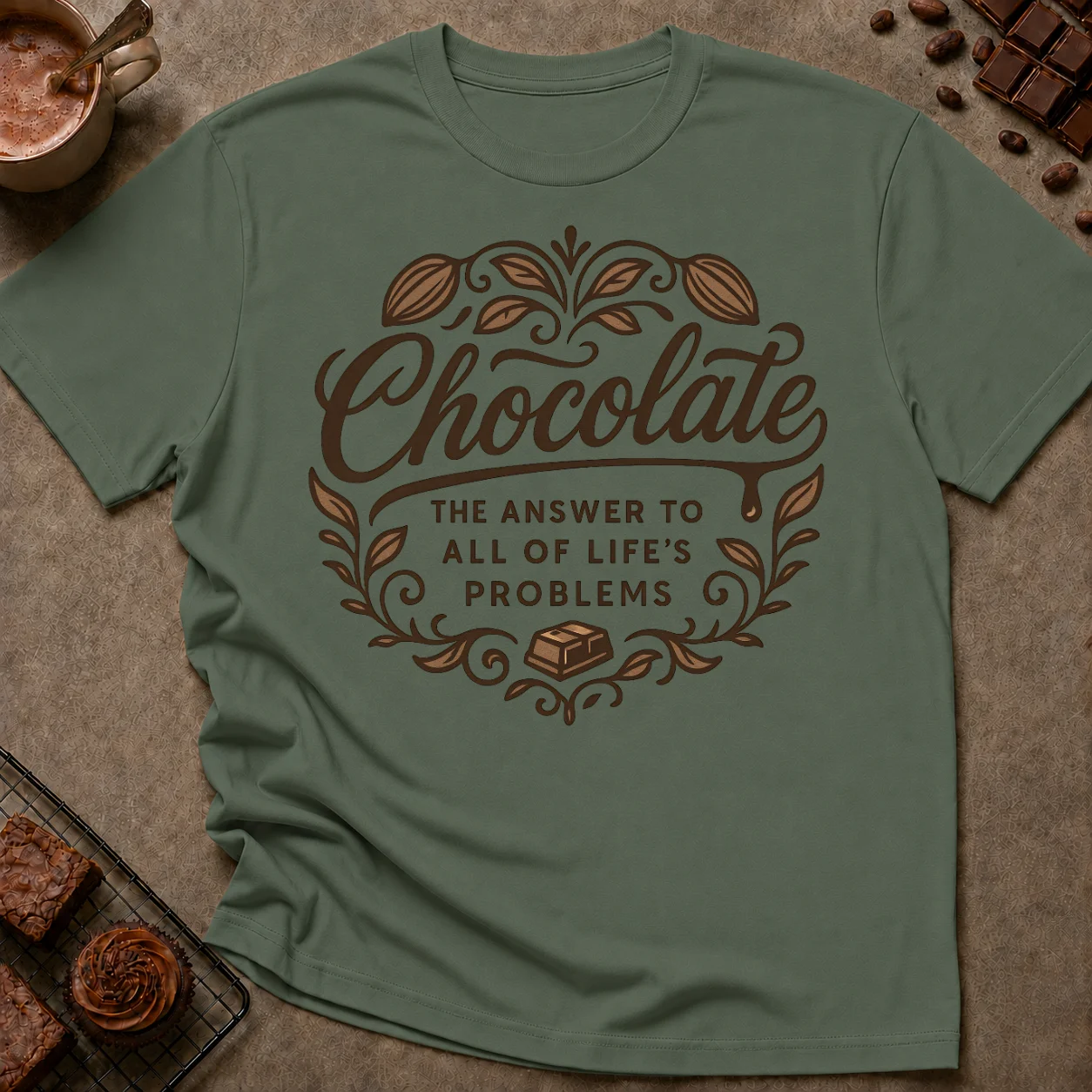 Chocolate The Answer T-Shirt - Image 2