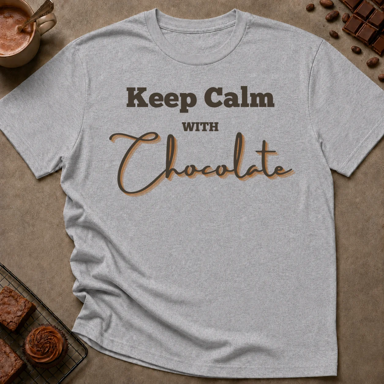 Keep Calm With Chocolate T-Shirt - Image 1
