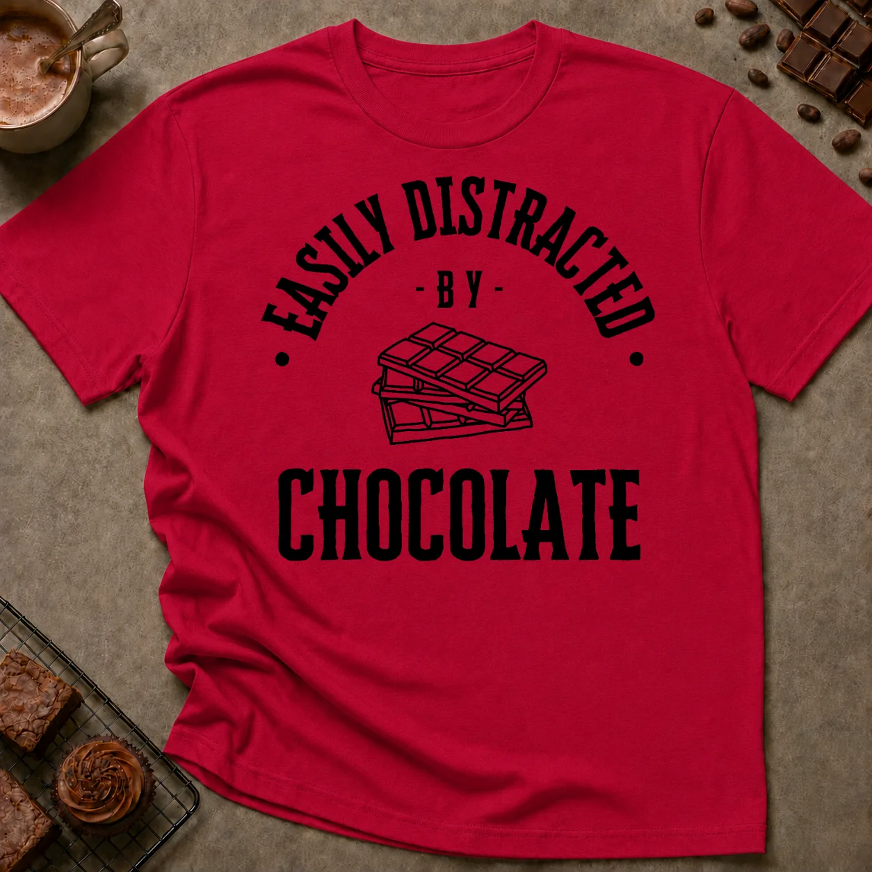 Easily Distracted by Chocolate T-Shirt - Image 3