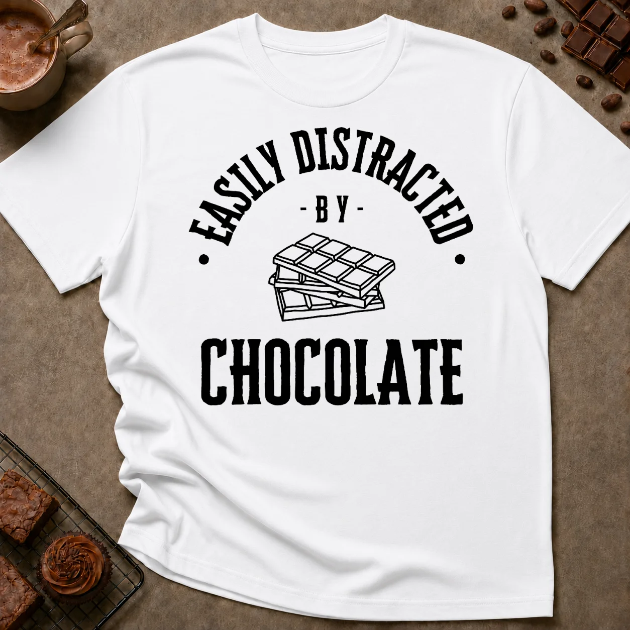 Easily Distracted by Chocolate T-Shirt - Image 4