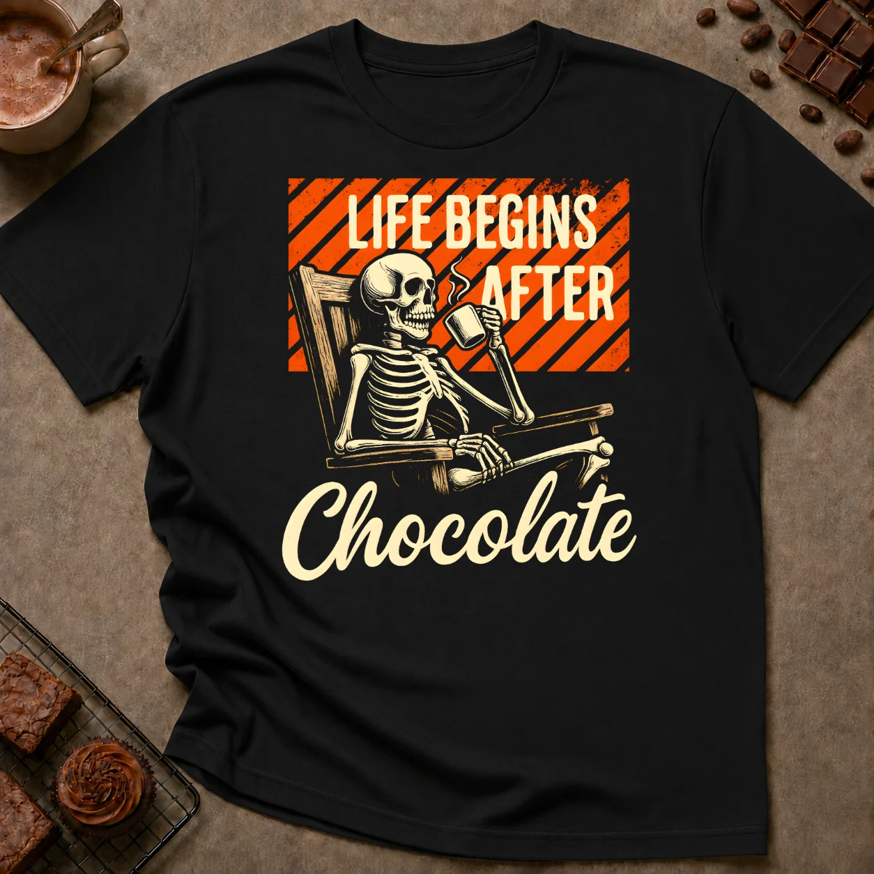 Life Begins After Chocolate T-Shirt - Image 1