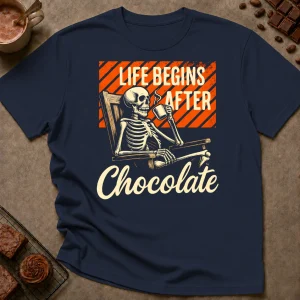Life Begins After Chocolate T-Shirt - Image 2