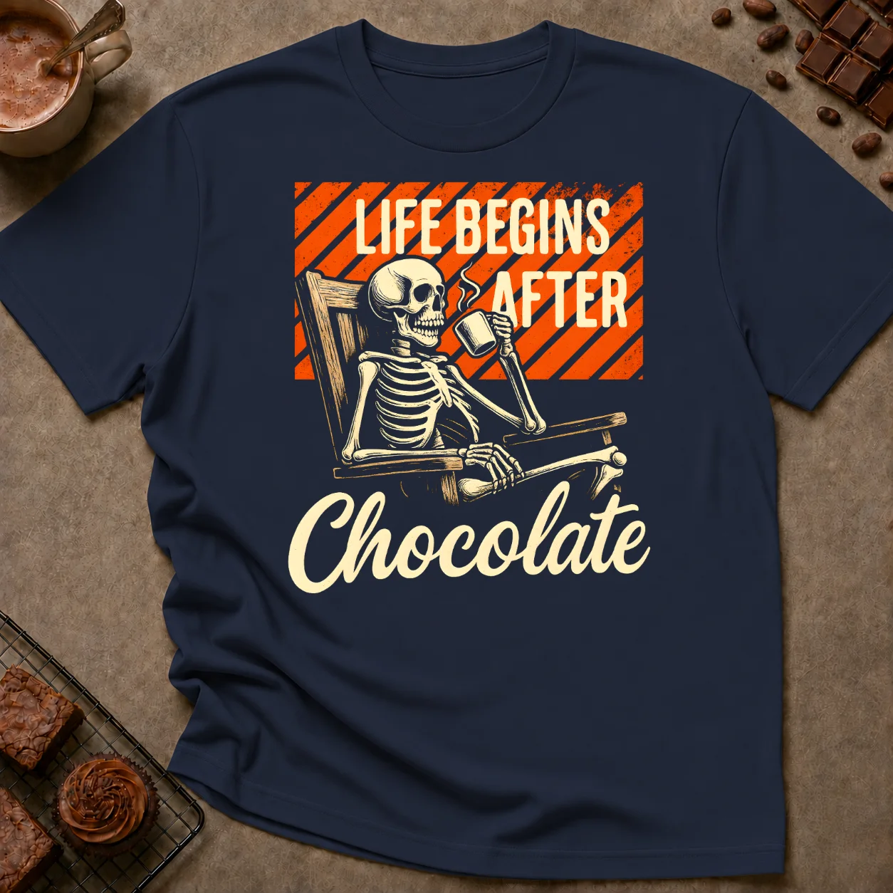 Life Begins After Chocolate T-Shirt - Image 2