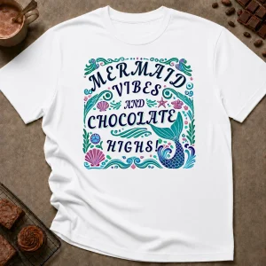 Mermaid Vibes Chocolate Highs T-Shirt - Image 4